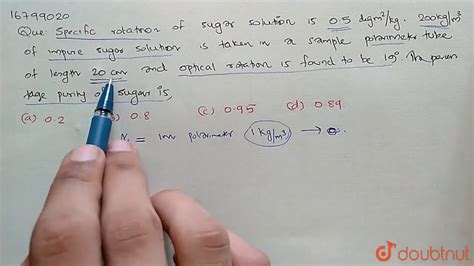 specific optical rotation of sugar